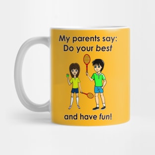 Anime Boy and Girl Tennis Have Fun Mug